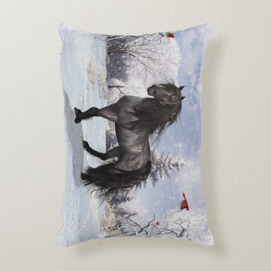 2024冬の休日フリーシアホースのカスタマイズ アクセントクッション (正面(垂直))