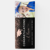 2024卒業グリッターバラ金ゴールド赤面ピンクブラック 横断幕 (縦)