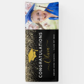 2024卒業グリッターブラック金ゴールド 横断幕 (縦)