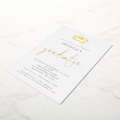 2024卒業フォトモルタルボードキャップラグジュアリー実在 箔招待状 (回転した状態)