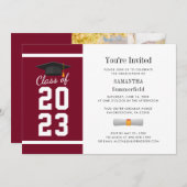 2024卒業ミニマリスト写真卒業パーティー 招待状 (正面/裏面)