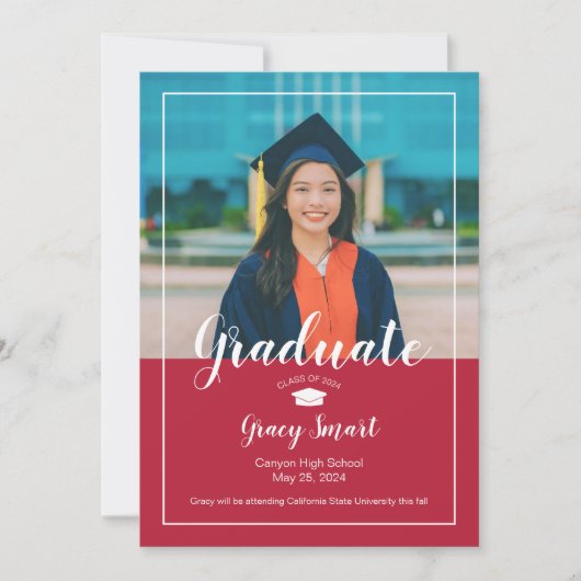 2024卒業発表 – 学校の色 招待状 (正面)