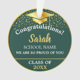2024名前をカスタムするのグリーン&金ゴールド卒業クラス オーナメント