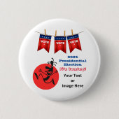 2024大統領の年選ランニング挙、マン版 缶バッジ (正面)