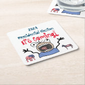 2024大統領の年選挙だ来! スクエアペーパーコースター (アングル)