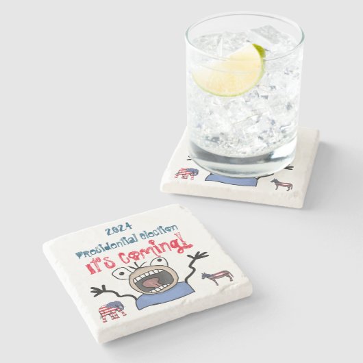 2024大統領の年選挙だ来! ストーンコースター (横)