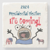 2024大統領の年選挙だ来! ストーンコースター (正面)