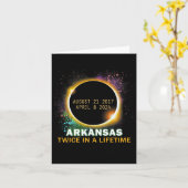 2024太陽の年の全日食 カード (黄色い花)