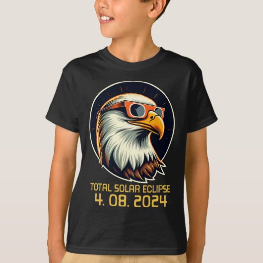 2024太陽の年日食の2回太陽の食 Tシャツ (正面)