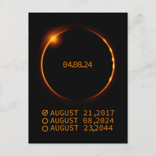 2024太陽の年4月8日のEclipseのチェックリスト ポストカード
