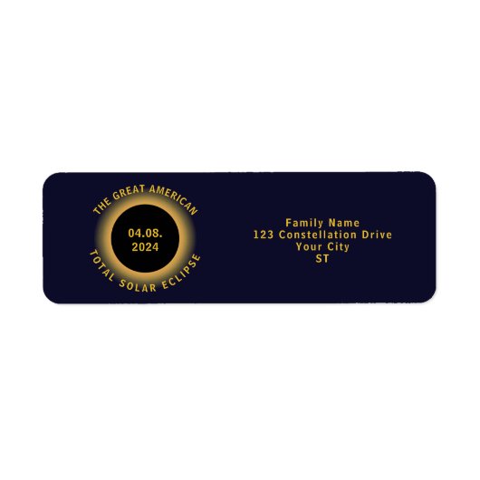 2024太陽の年4月8日パーティーの表示 ラベル (正面)