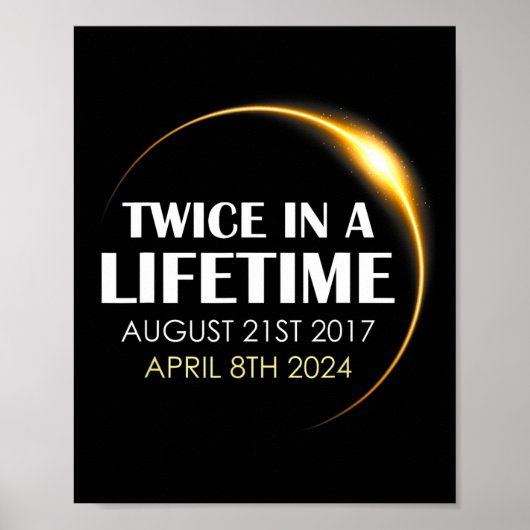 2024太陽の年Eclのライフタイムで2回のEclipseおもしろい太陽の ポスター (正面)