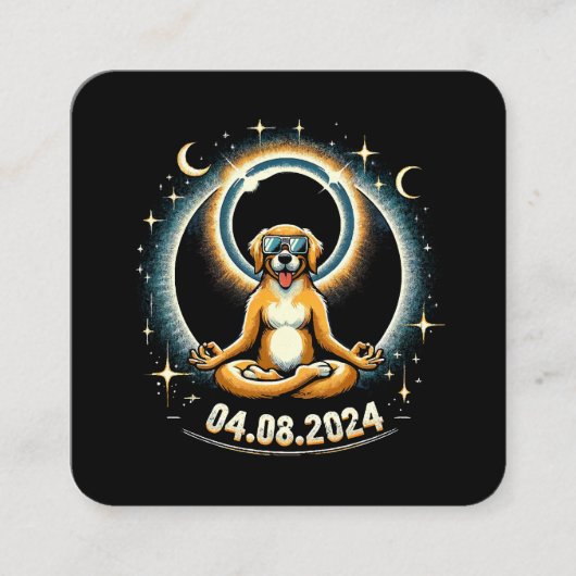 2024太陽の日食犬 スクエア名刺 (正面)