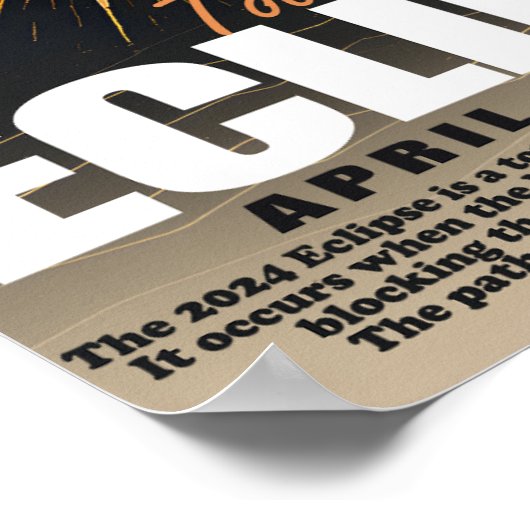 2024太陽の日食 ポスター (角)