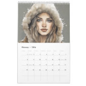 2024女性と季節 カレンダー (2月 2026)