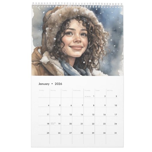 2024女性と季節 カレンダー (1月 2026)