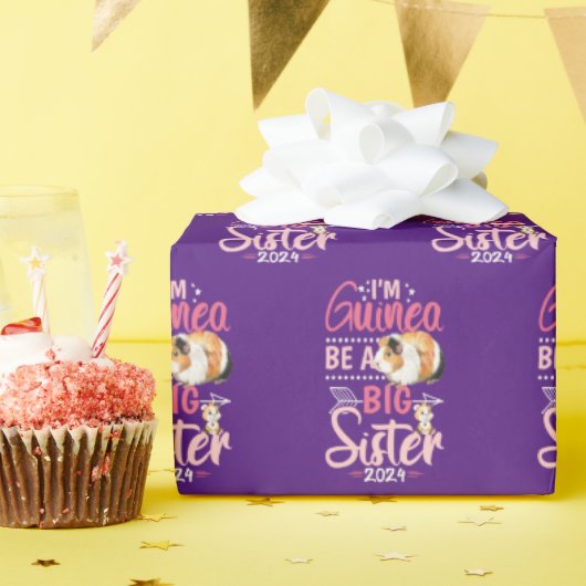 2024姉になる – モルモット・プン ラッピングペーパー (誕生日パーティー)