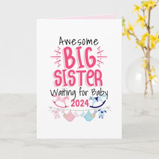 2024姉新生児兄弟姉妹 カード (黄色い花)