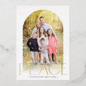 2024家族の写真アーチミニマルェ平和金ゴールド 箔シーズンカード (正面)