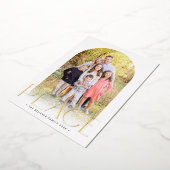 2024家族の写真アーチミニマルェ平和金ゴールド 箔シーズンカード (回転した状態)