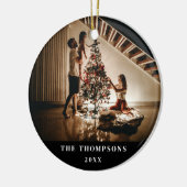 2024家族の写真写真両側クリスマス セラミックオーナメント (左)