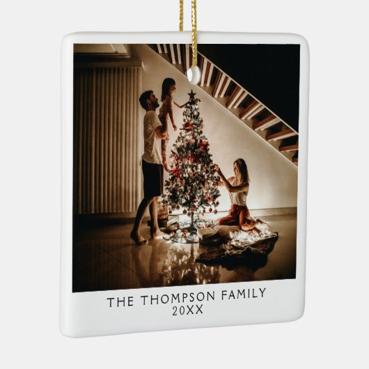 2024家族の写真写真両側クリスマス セラミックオーナメント (右)