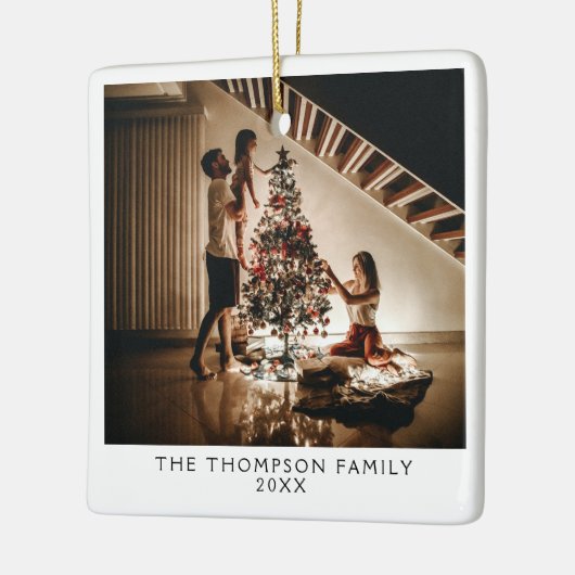 2024家族の写真写真両側クリスマス セラミックオーナメント (左)
