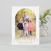 2024家族写真アーミニマルチ賛美金ゴールド 箔シーズンカード (立ち正面)