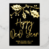 2024年あけましておめでとう、赤いリボン 箔シーズンカード (正面)