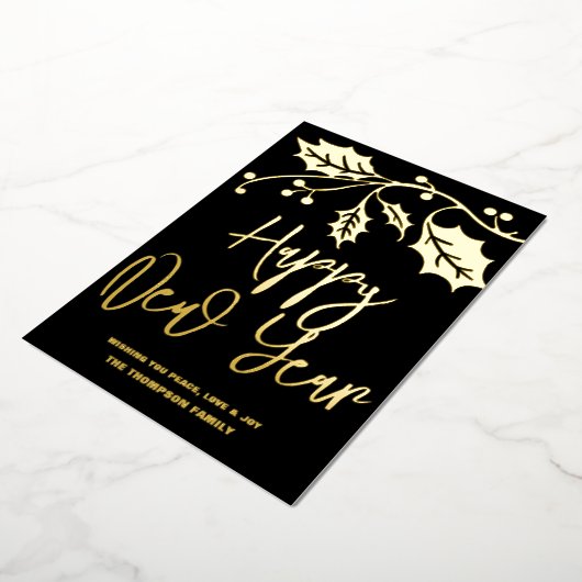 2024年あけましておめでとう、赤いリボン 箔シーズンカード (回転した状態)