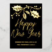 2024年あけましておめでとう、赤いリボン 箔シーズンカード (正面)