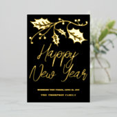 2024年あけましておめでとう、赤いリボン 箔シーズンカード (立ち正面)