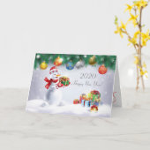 2024年おめでとう！ウィンターホリデイフェスティバル カード (黄色い花)