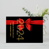 2024年おめでとう、赤いリボン可愛い 箔シーズンカード (立ち正面)