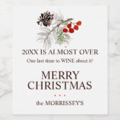 2024年おもしろいは緑の名前の休日を終えるほぼ終わりだ ワインラベル (シングルラベル)