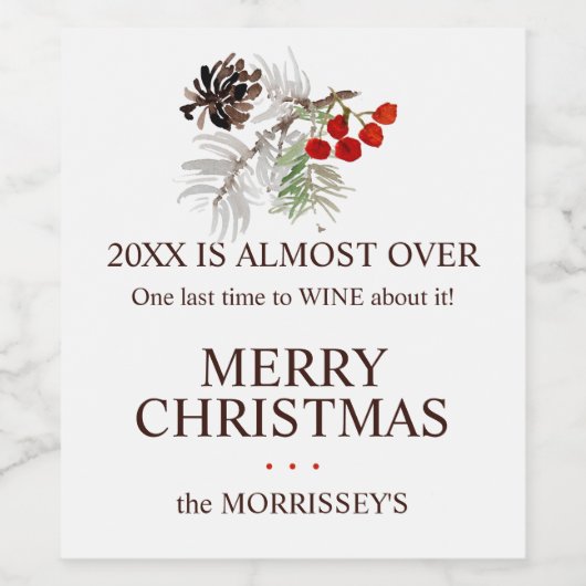 2024年おもしろいは緑の名前の休日を終えるほぼ終わりだ ワインラベル (シングルラベル)