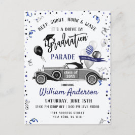 2024年おもしろいクラス卒業パーティーでドライブ ポストカード