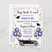 2024年おもしろいクラス卒業パーティーでドライブ 案内ポストカード (正面/裏面)