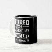 2024年おもしろい退職金退職した ツートーンマグカップ (正面左)