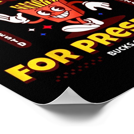 2024年おもしろい金大統領のマクドナルドフランスのトランプ ポスター (角)