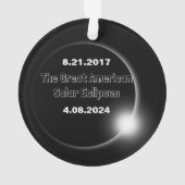 2024年および2017年の二重日食太陽の オーナメント (裏面)