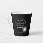 2024年および2017年の二重日食太陽の カフェラテマグ (左アングル)