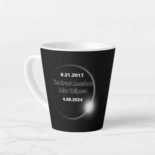 2024年および2017年の二重日食太陽の カフェラテマグ (左アングル)