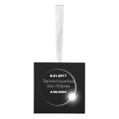 2024年および2017年の二重日食太陽の キューブオーナメント (右)