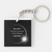 2024年および2017年の二重日食太陽の キーホルダー (裏面)