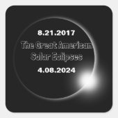 2024年および2017年の二重日食太陽の スクエアシール (正面)