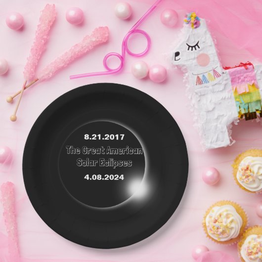 2024年および2017年の二重日食太陽の ペーパープレート (パーティー)