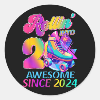 2024年から2歳の誕生日 ホッケーのテーマ ラウンドシール