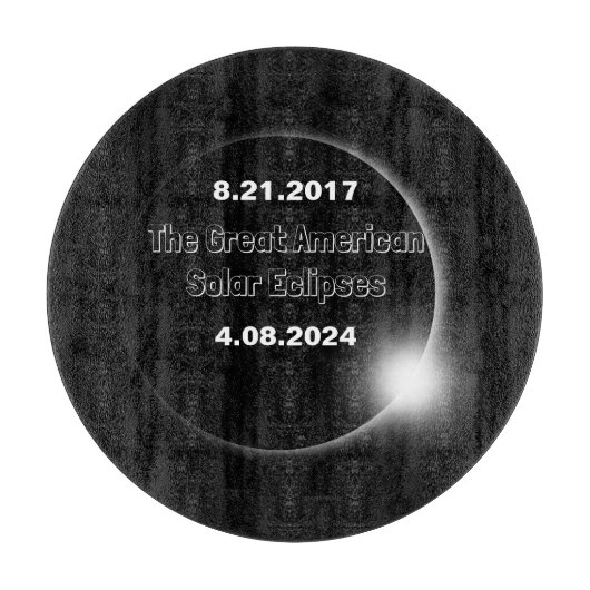 2024年と2017年の二重日付の皆既日食 カッティングボード (正面)