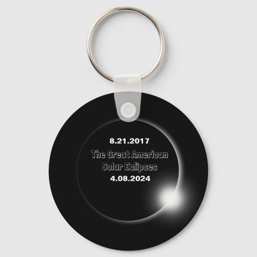 2024年と2017年の二重日付の皆既日食 キーホルダー (正面)